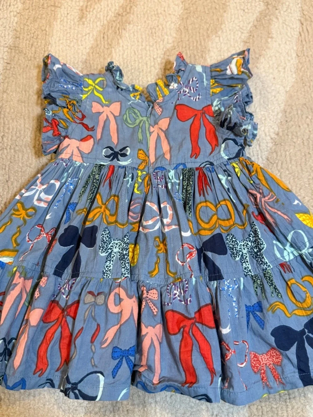 Pink Chicken Jennifer Dress Bows on Bows Blue 3-6M with Bloom